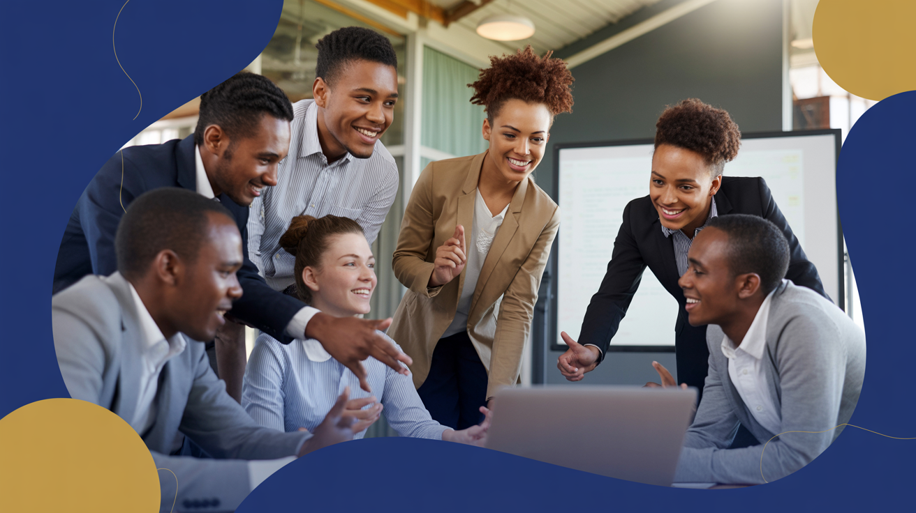 Young African leaders in a training session